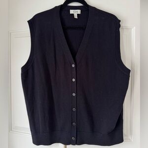 COS V-Neck Button-Front Sleeveless Knit Vest